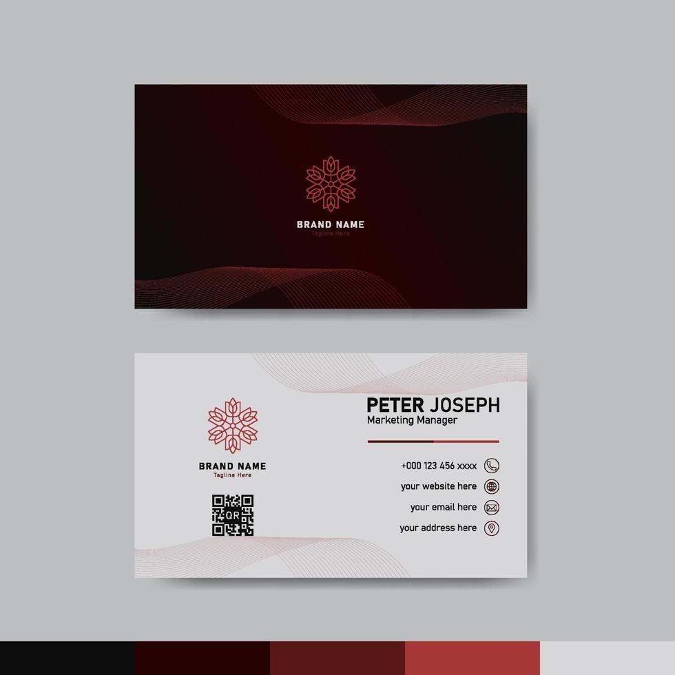 Red business identity card template concept vector