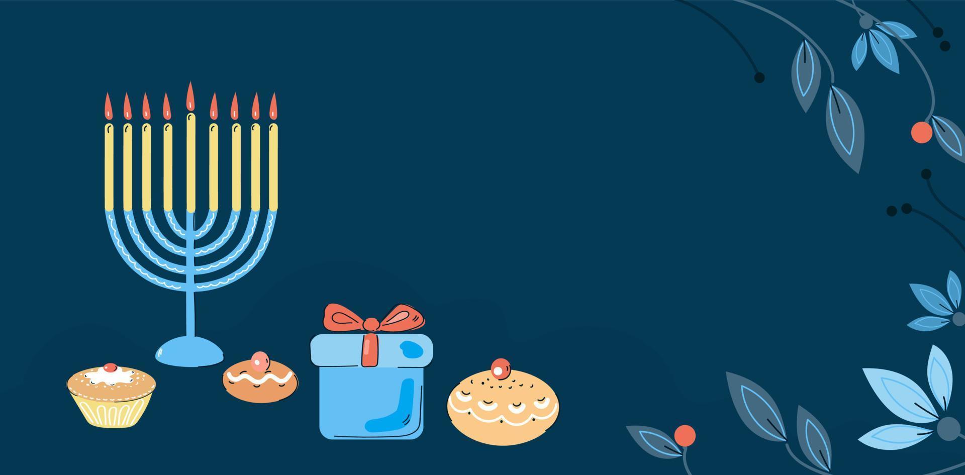 Hanukkah greeting card and banner design vector