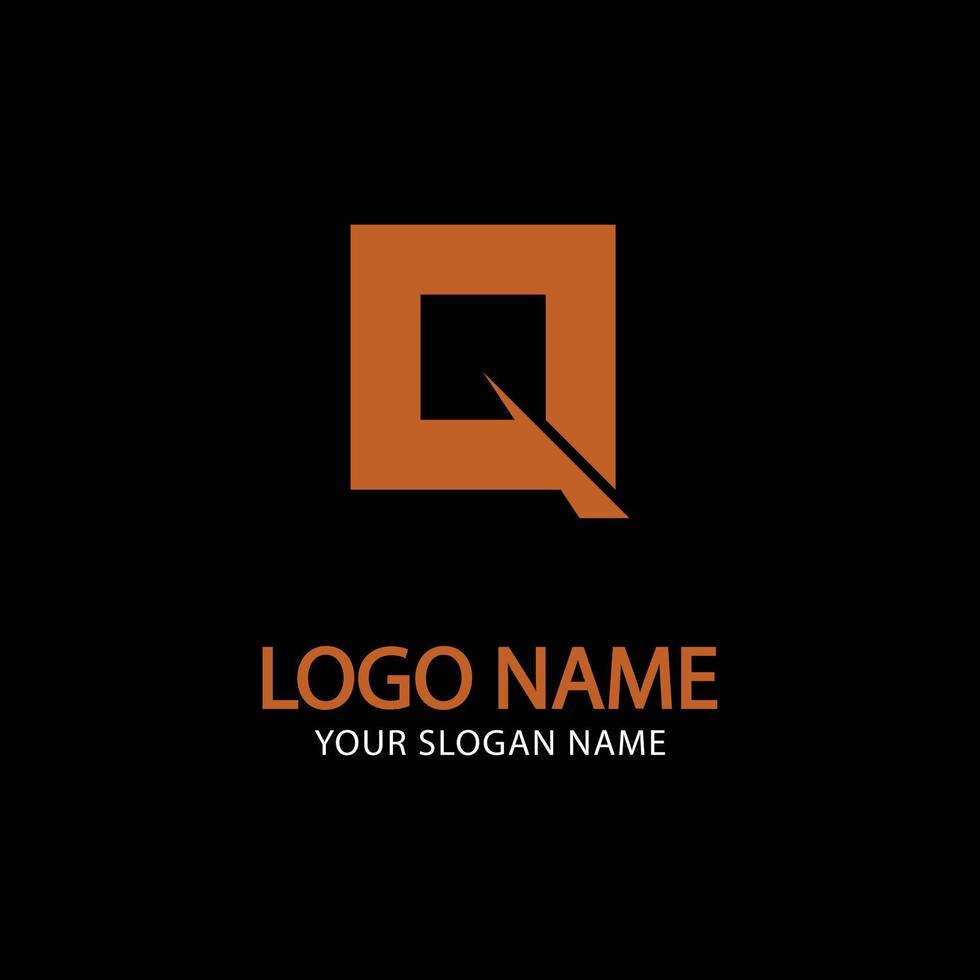 Simple Initial Letter Q Logo, Geometric Square Logo vector