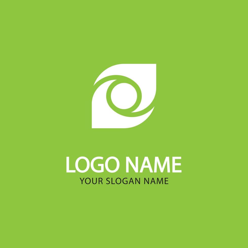 leaf with circle vector logo