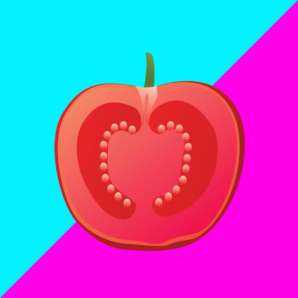 ilustración de rodajas de tomate rojo fresco vector