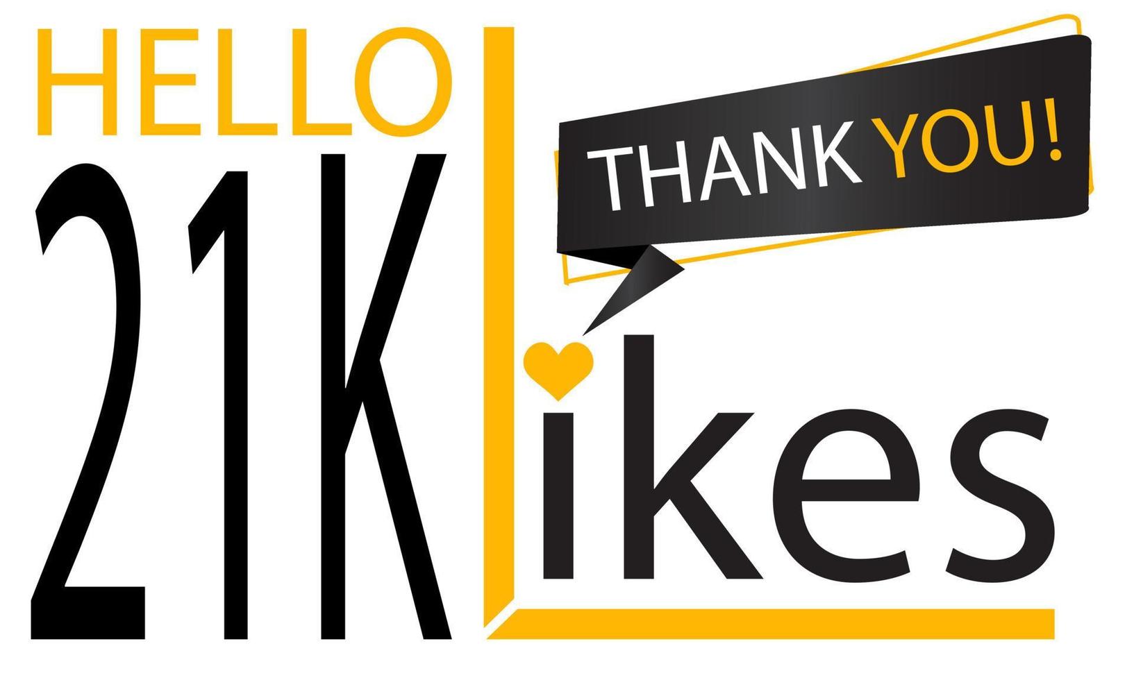 Thanks 21k Design likes. Celebrating 21000 or  Twenty one thousand likes. Vector illustration.