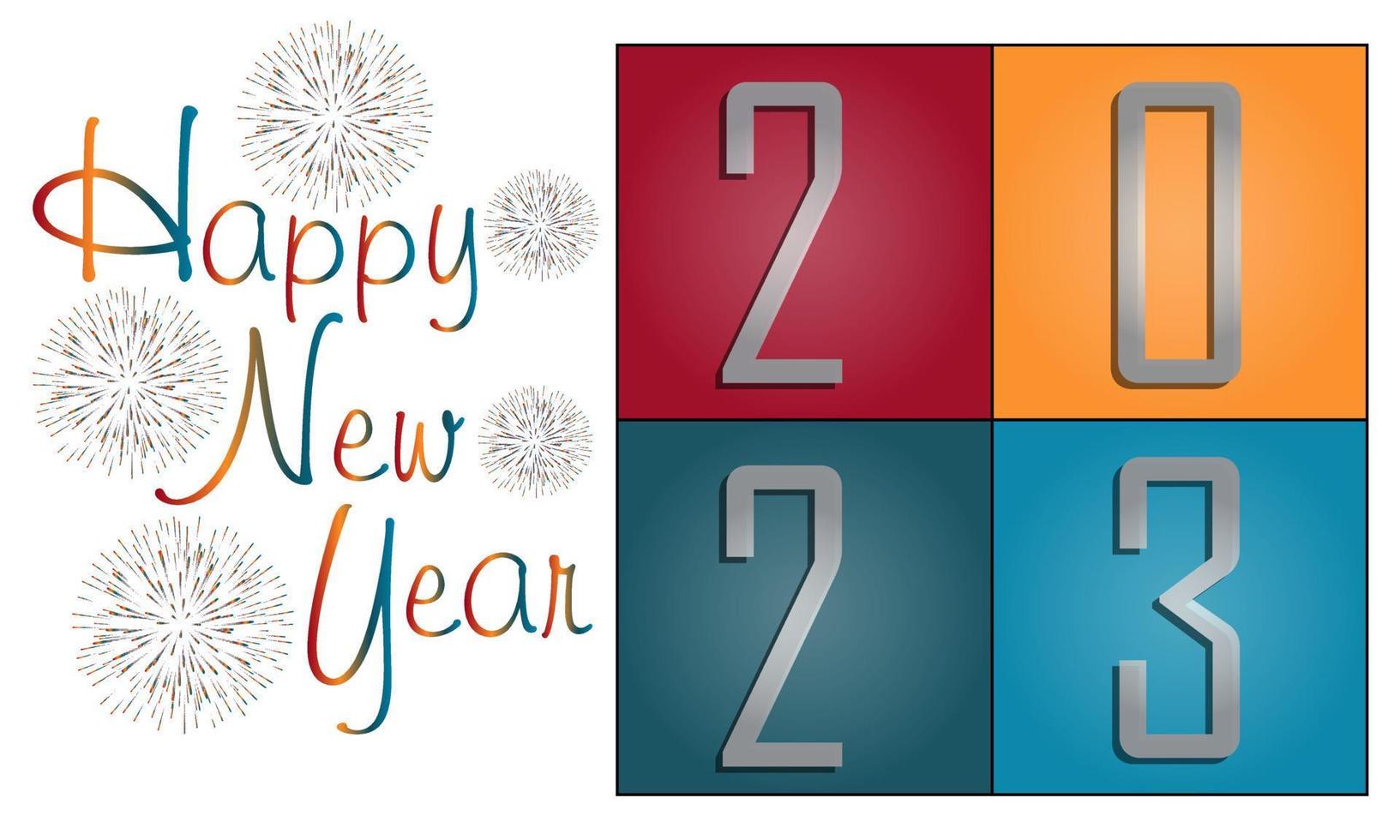 Happy New Year 2023 Lettering Design Abstract. Vector Illustration Stock Image