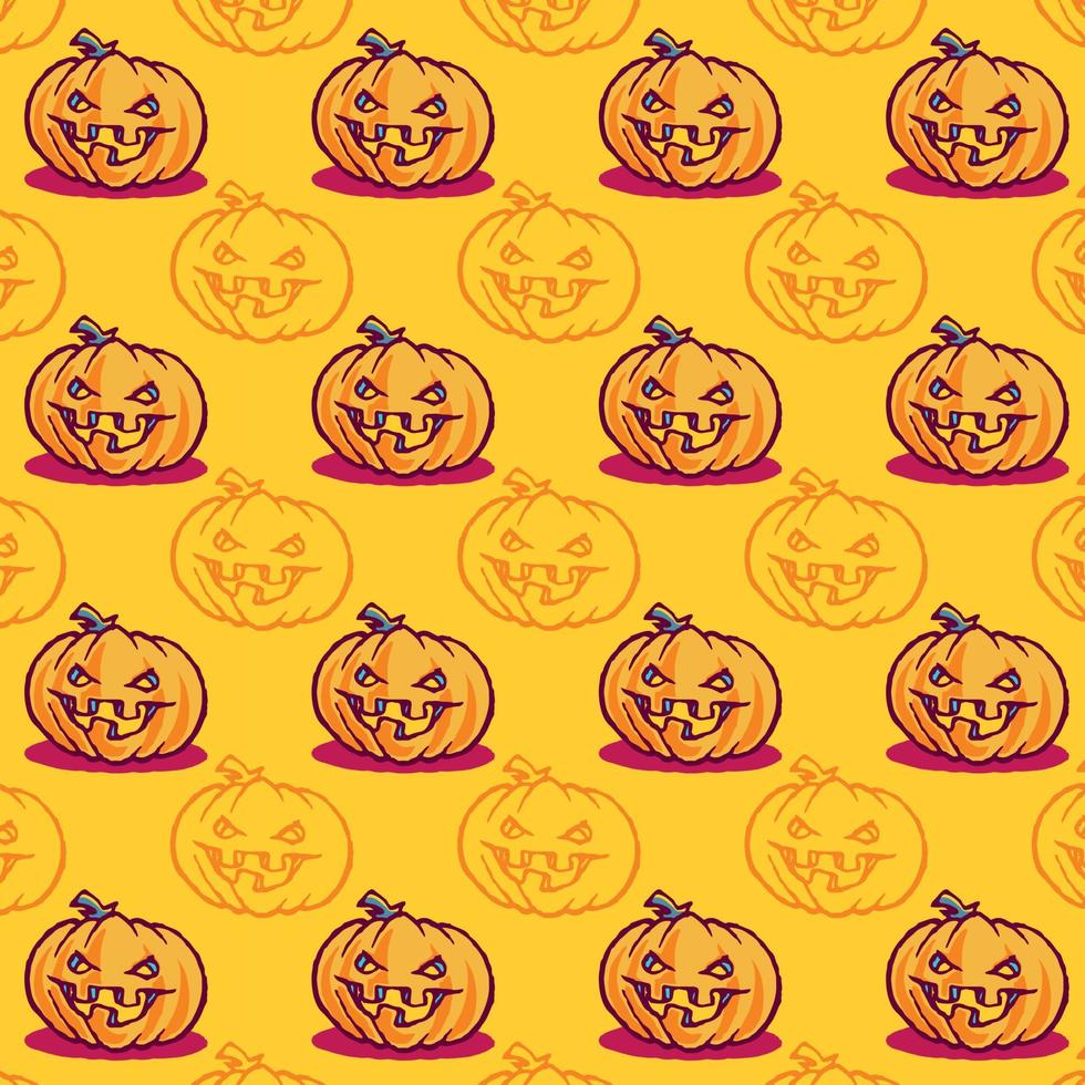 halloween pumpkin seamless pattern vector