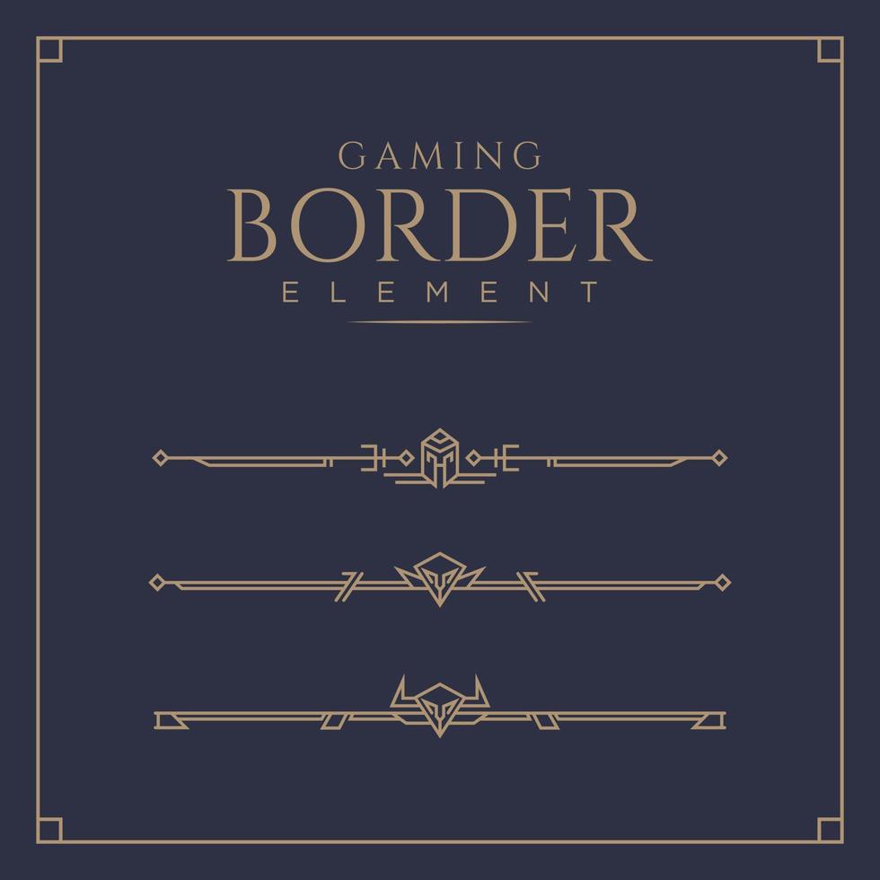 set of live game streaming bottom overlay border knight warrior line art template vector illustration design. creative abstract facecam panel for live streaming gaming border element