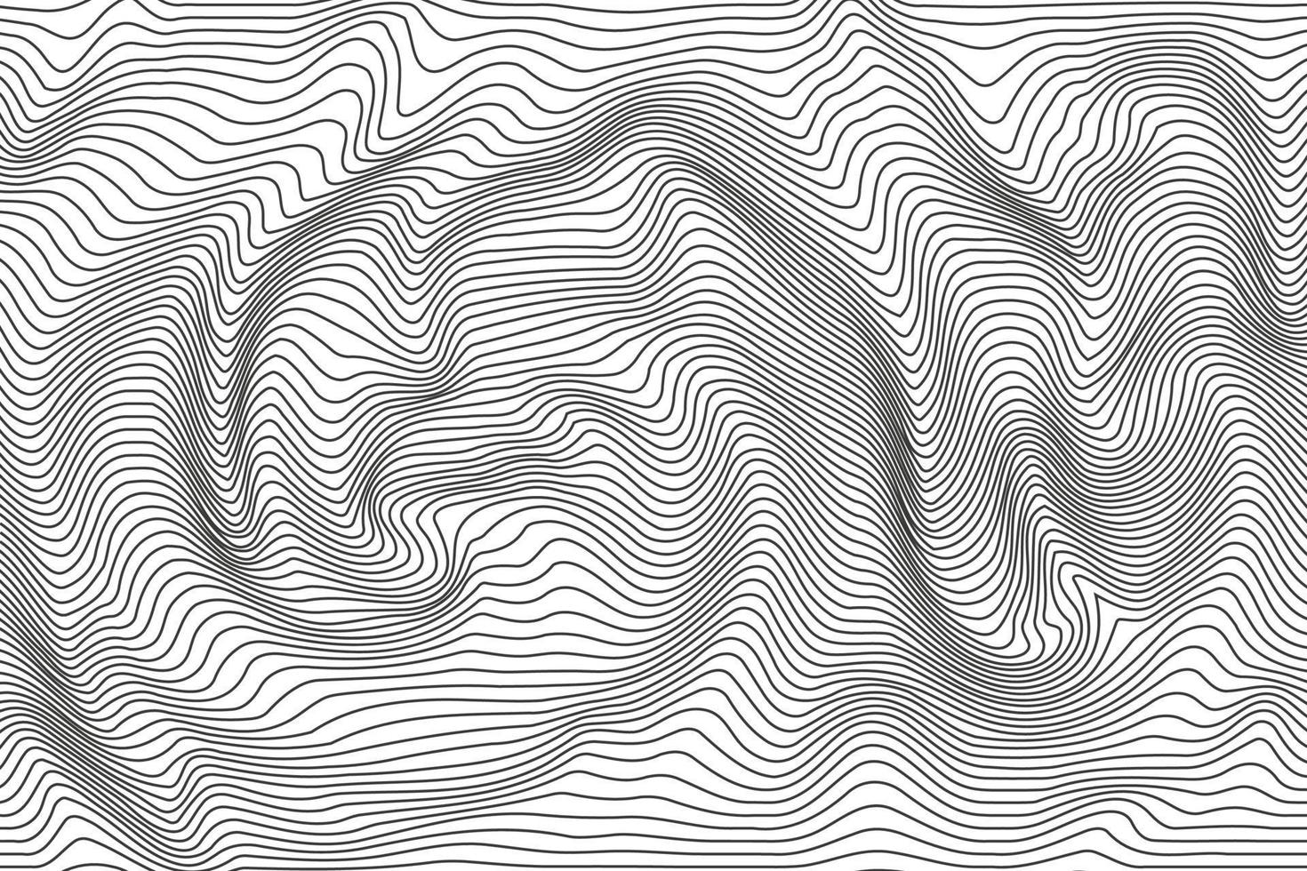 fondo abstracto de líneas topográficas. patrón de líneas de contorno. diseño de rayas wawy. paisaje de relieve geográfico. ilustración vectorial vector