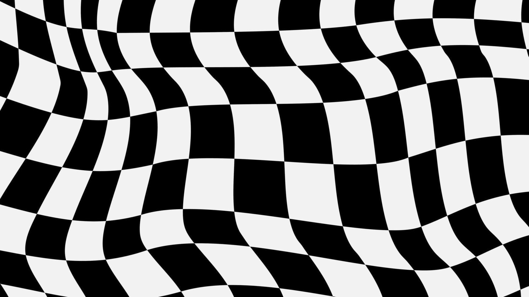 aesthetic white and black distorted checkerboard, checkers wallpaper illustration, perfect for backdrop, wallpaper, background, banner vector