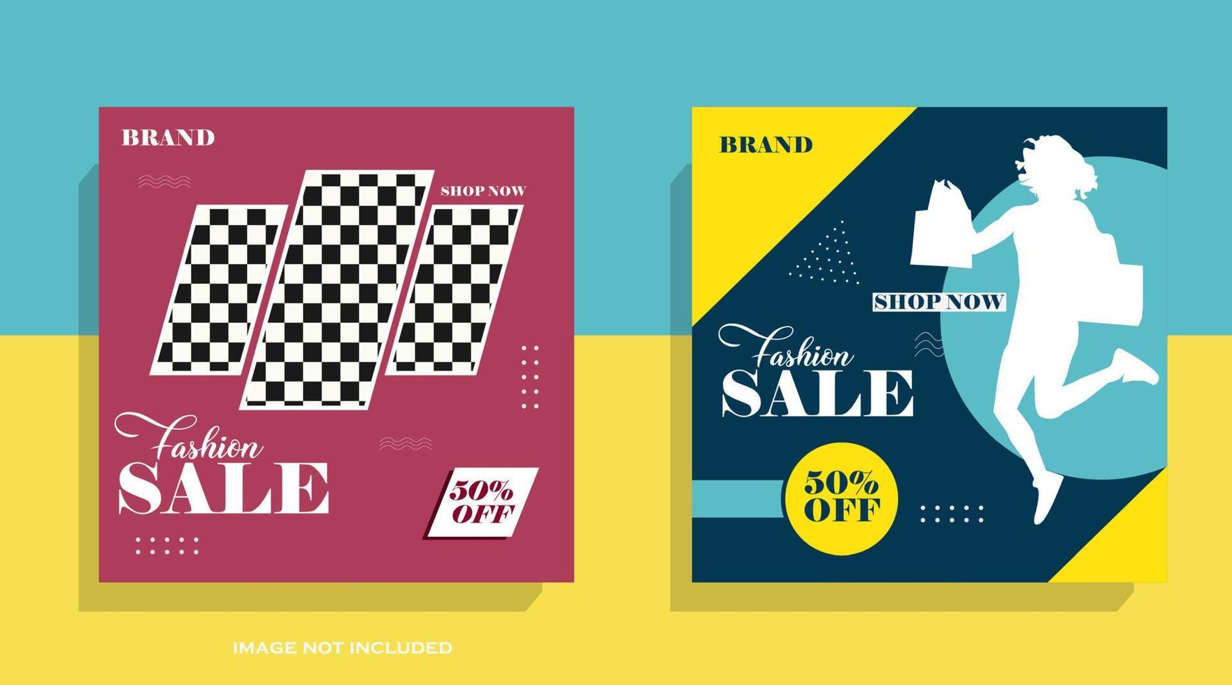 Fashion Sale Social Media Post Template vector