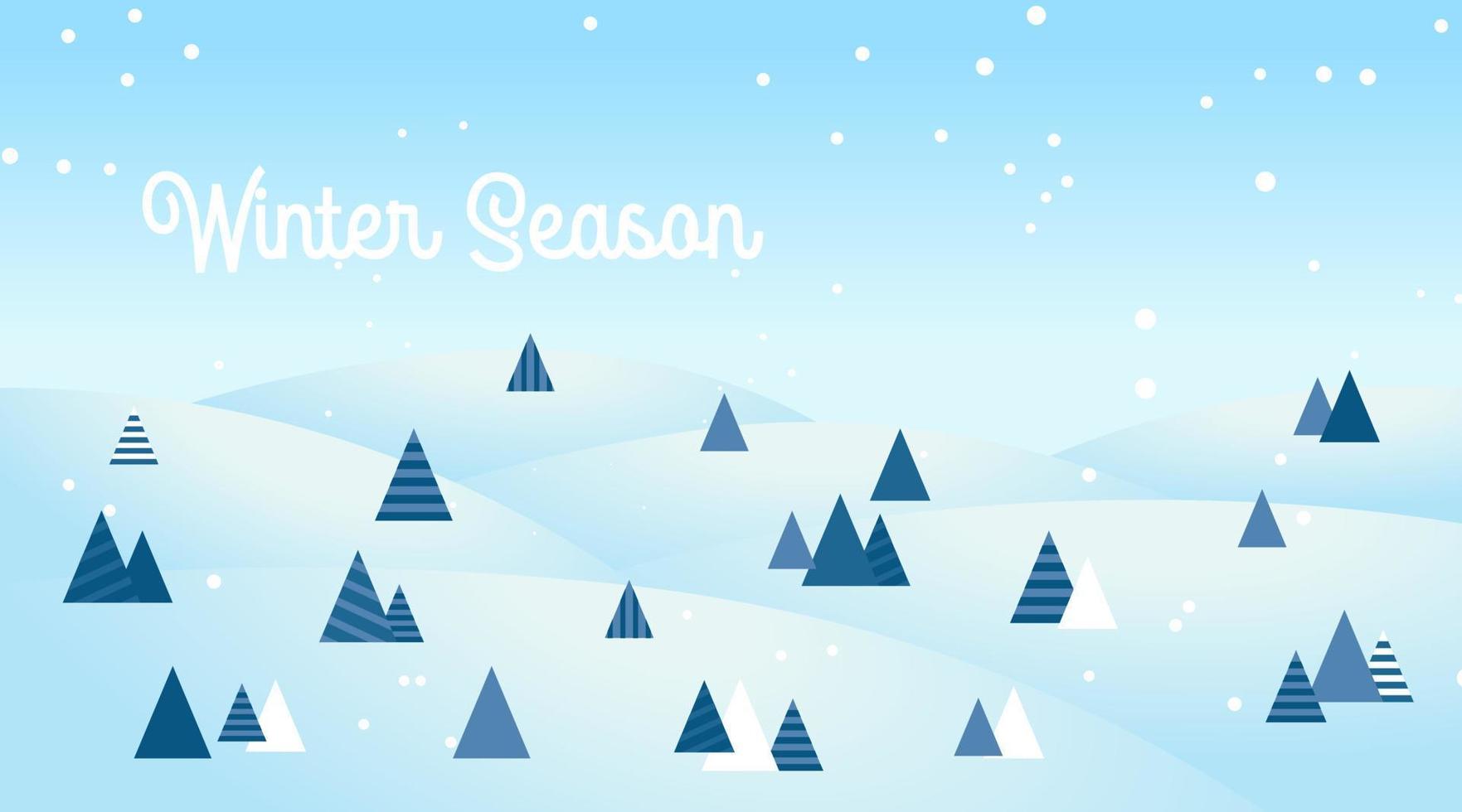 Flat Winter Landscape Background Design 7 vector