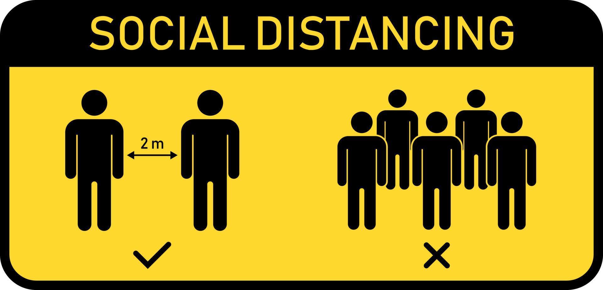 Social distancing. Keep a distance of 2 meters. Protection from the coronavirus epidemic. Vector illustration