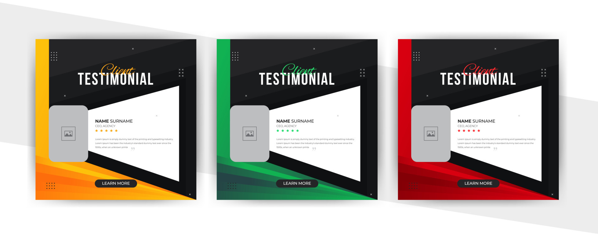 modern client testimonial social media post design Customer service
