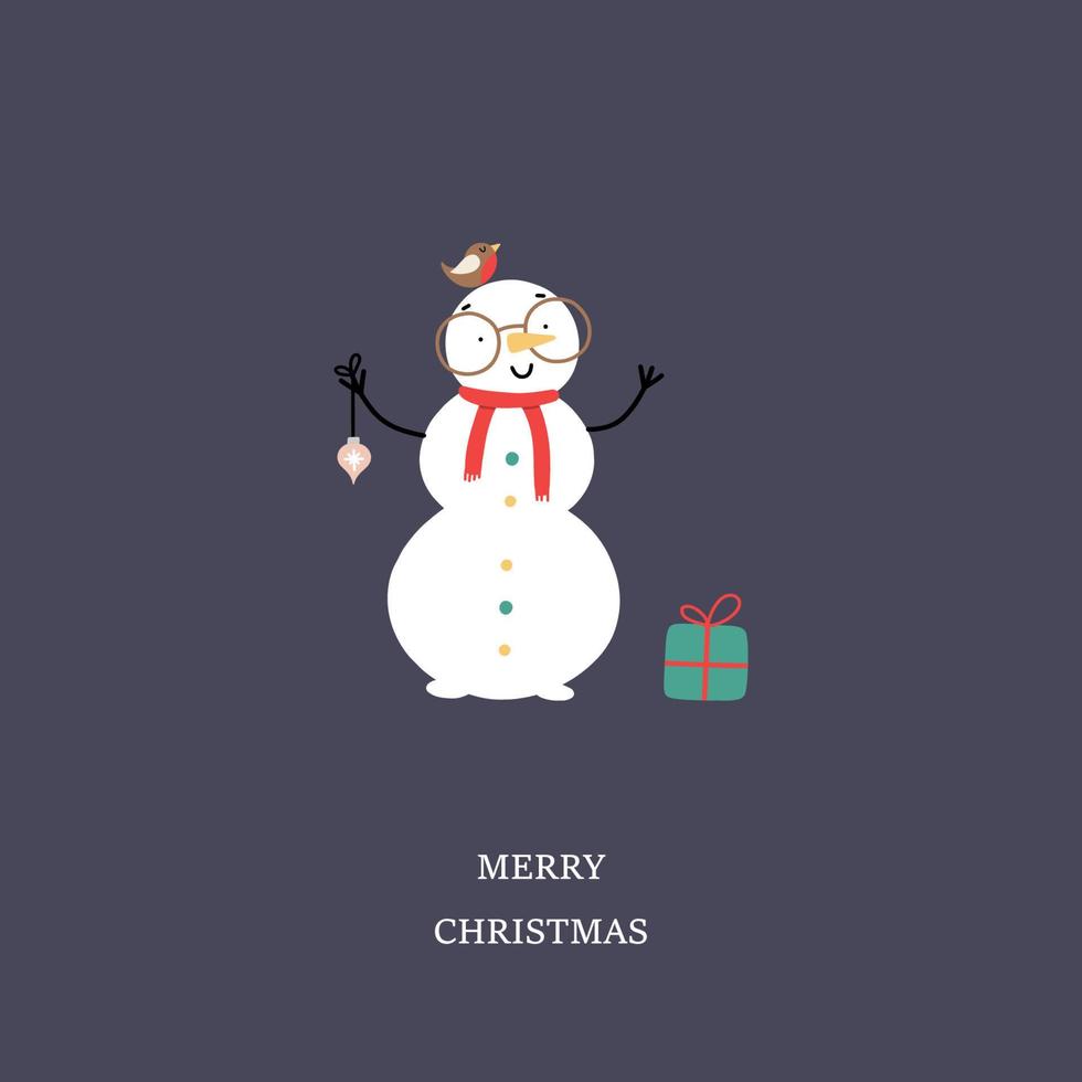 Vector Christmas snowman