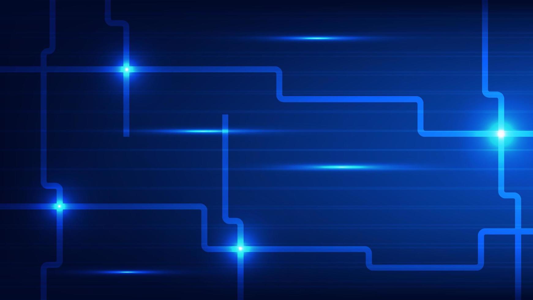 Hi tech digital technology and futuristic communication background concept. electric connecting lines as network with blue lighting on dark space vector