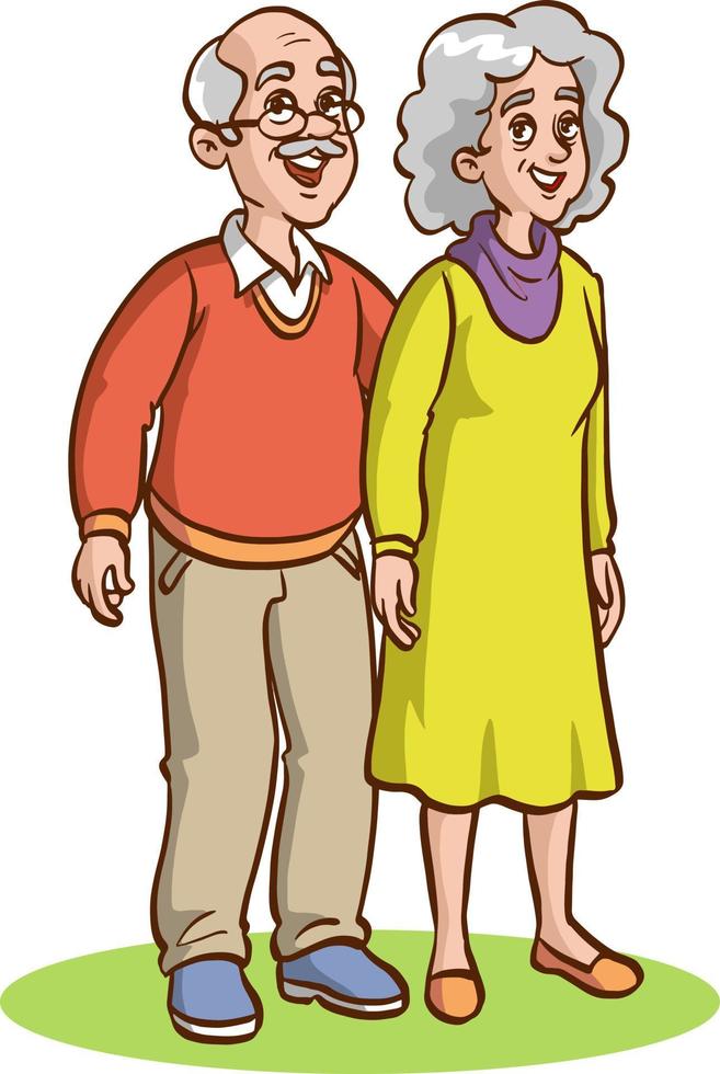 cute old couple  vector illustration