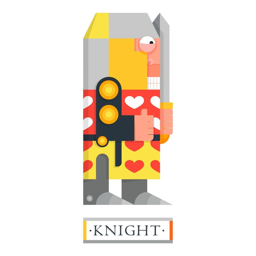 Fantasy medieval knight in full armor. Courtly dragon warrior vector