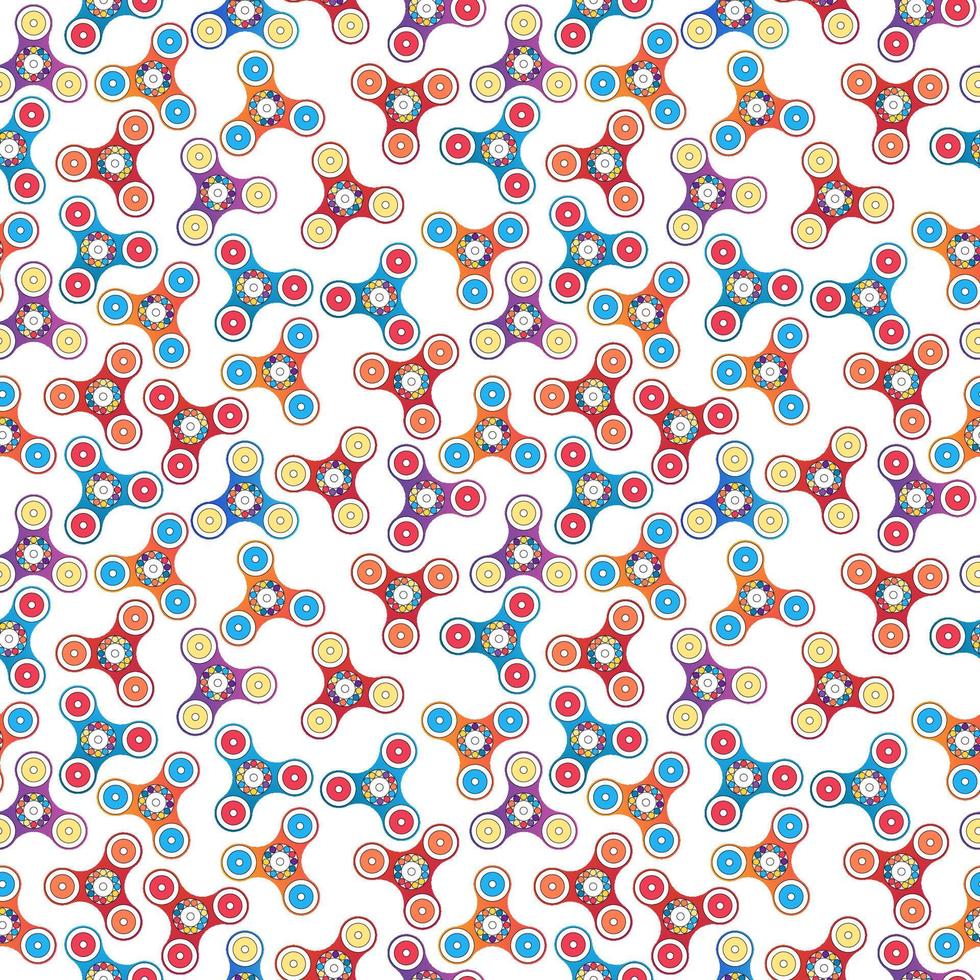 Fidget spinner toy seamless pattern vector