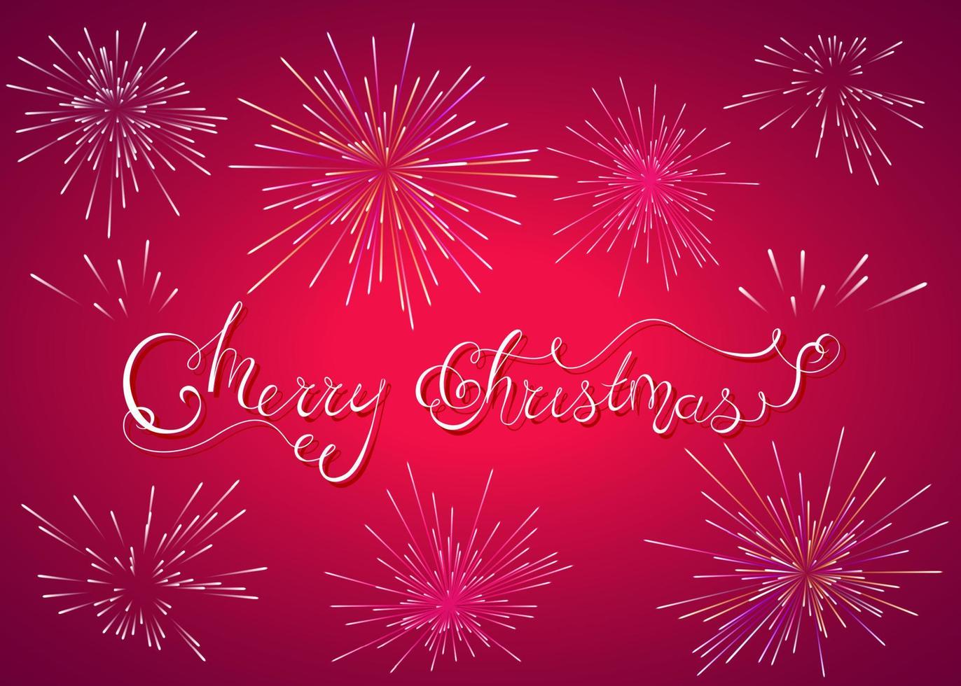 X-Mas Card, Firework and Lettering vector