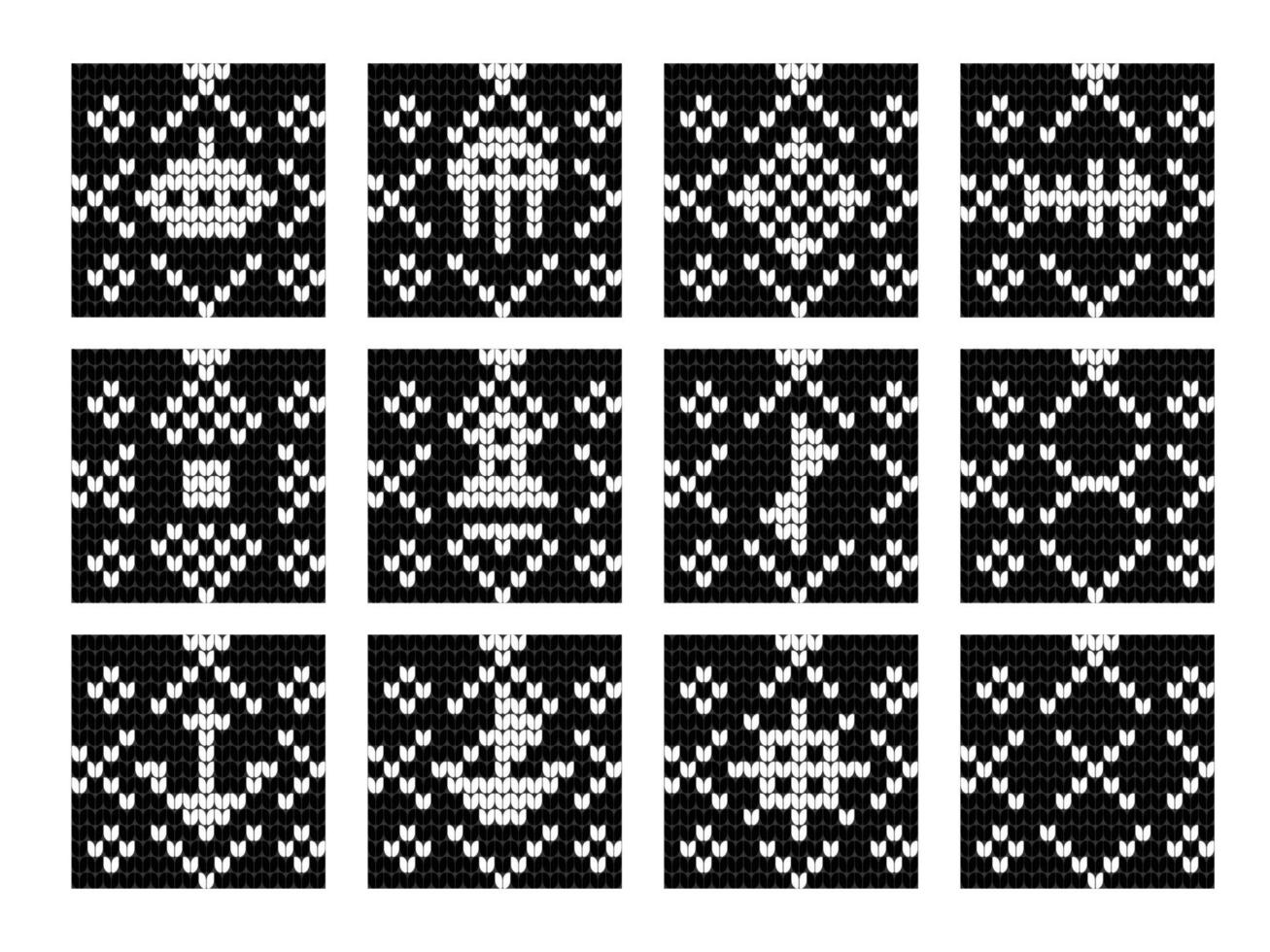 conjunto de patrones de tejido de abuela para suéter feo vector