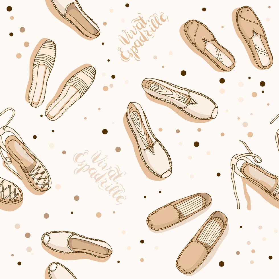 Espadrilles seamless pattern vector