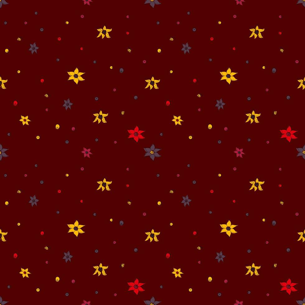 Pepper flowers seamless pattern vector