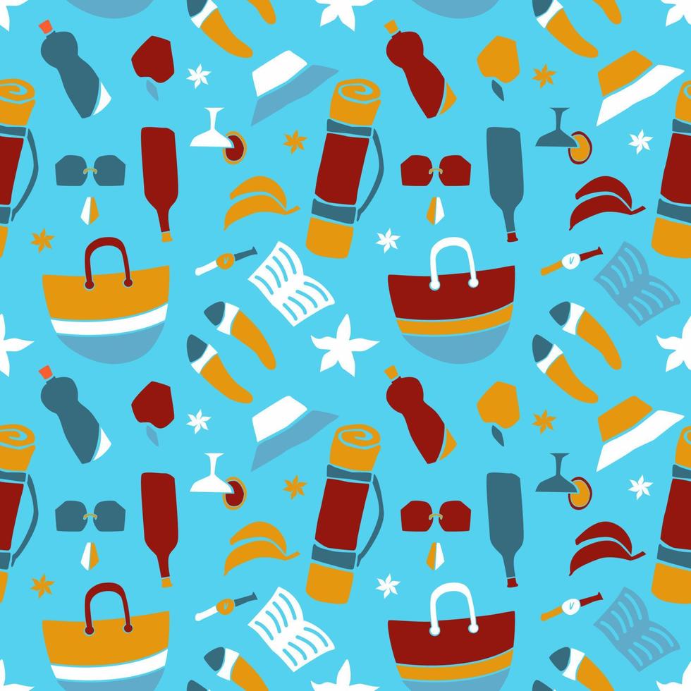 Beach seamless pattern vector