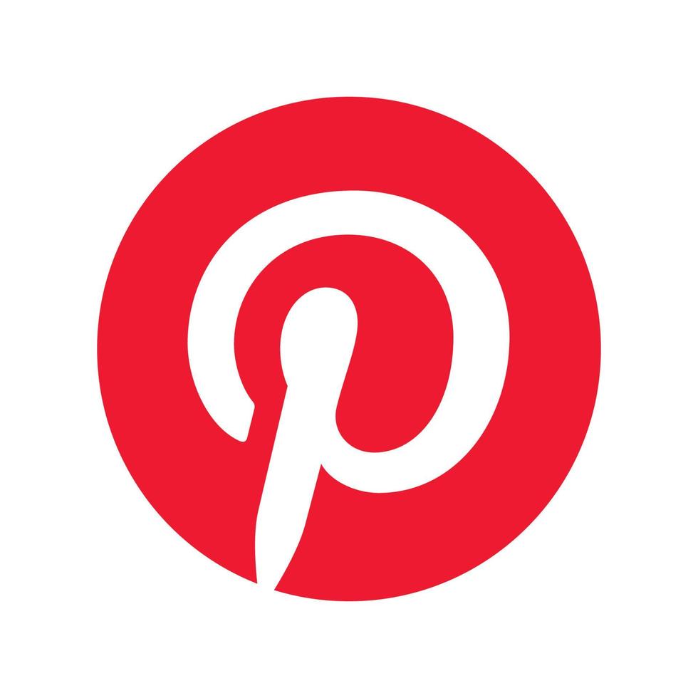 logotipo de pinterest sobre fondo aislado transparente. vector