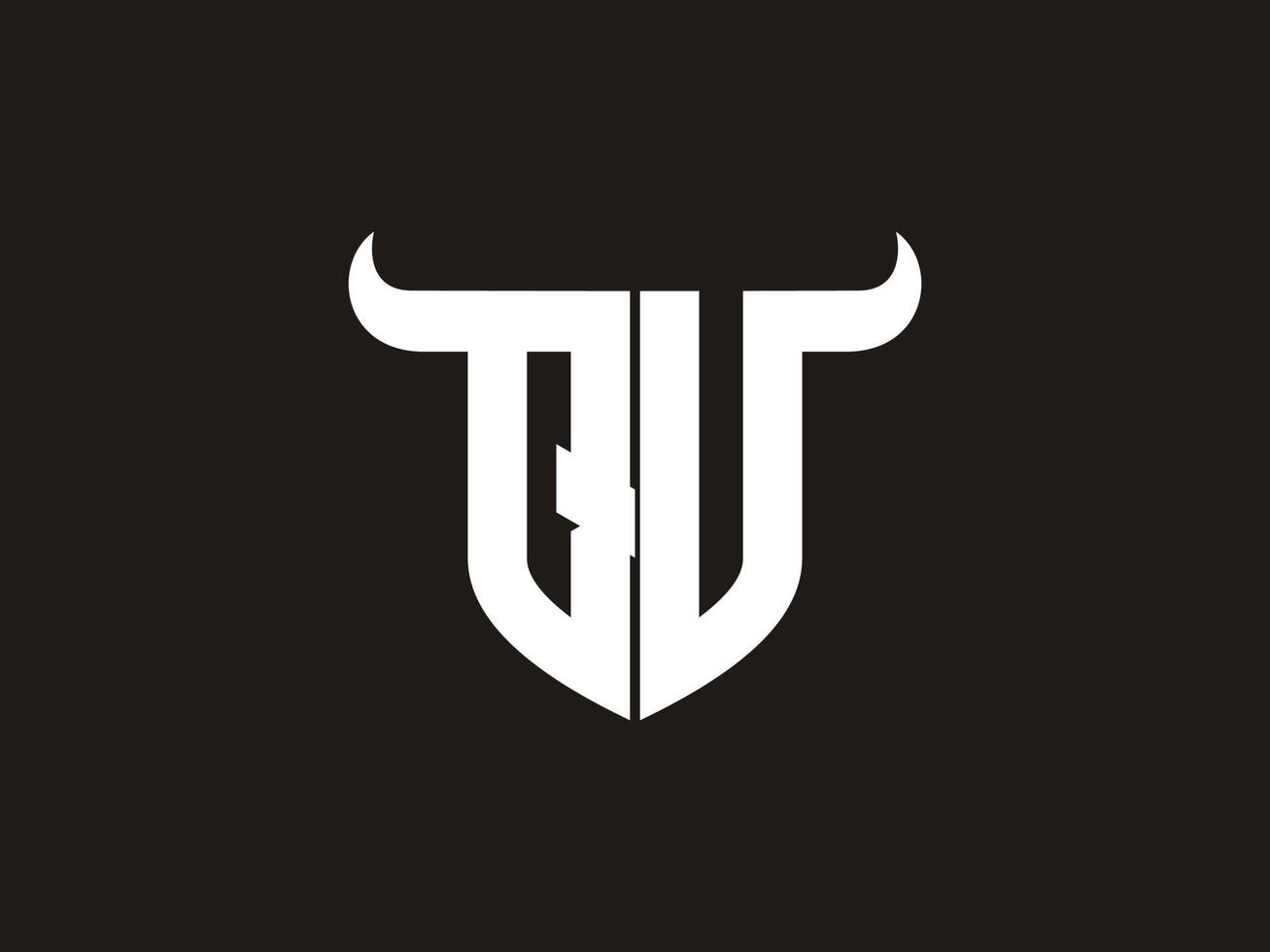 Initial QV Bull Logo Design. vector
