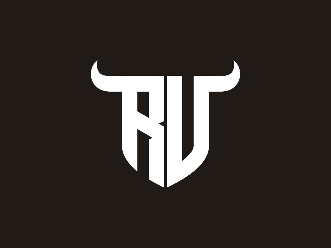 diseño inicial del logo del toro rv. vector