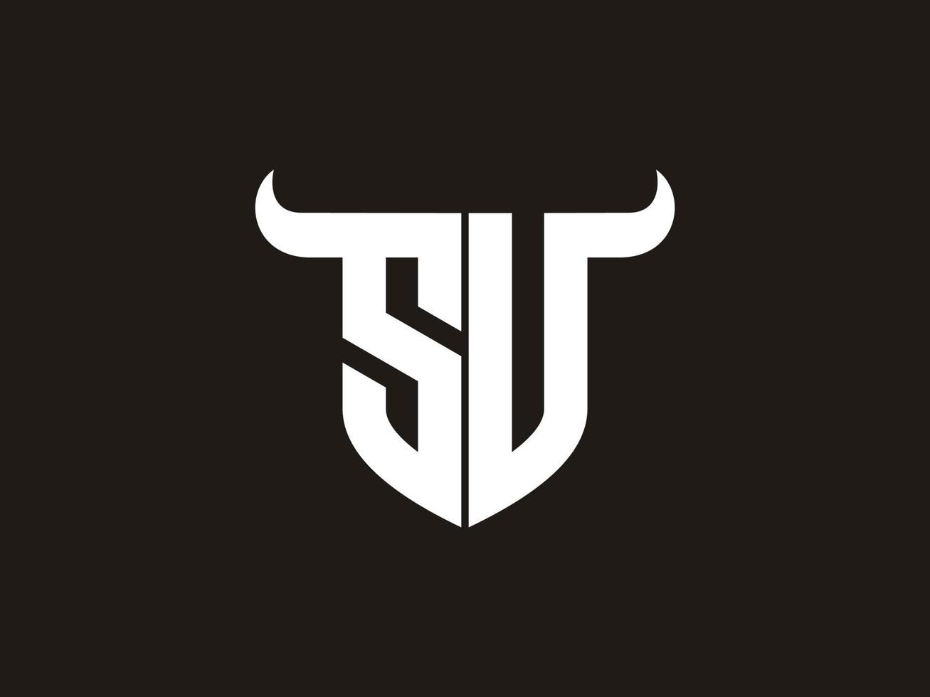 Initial SV Bull Logo Design. vector