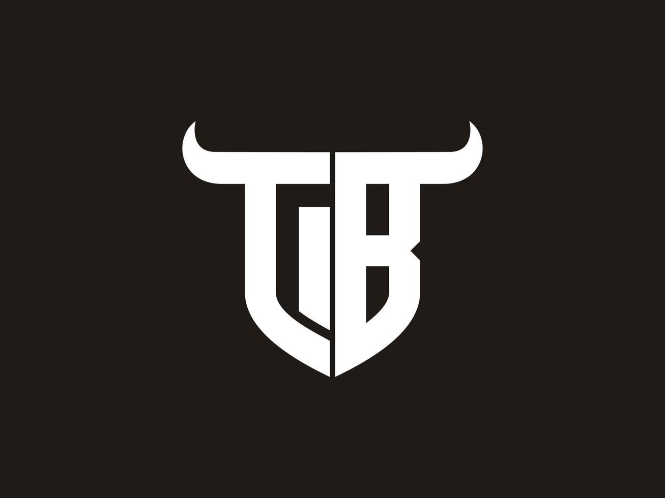 diseño inicial del logo del toro tb. vector