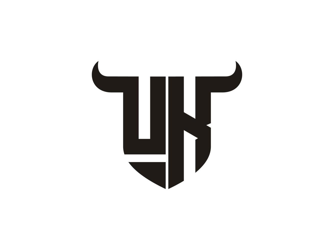 Initial UK Bull Logo Design. vector