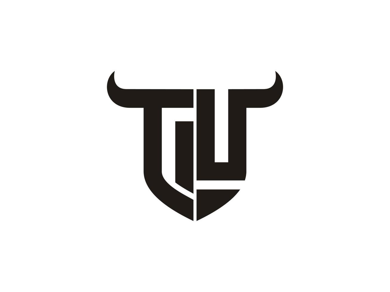 Initial TU Bull Logo Design. vector