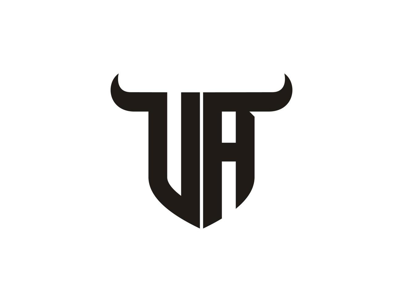 Initial VA Bull Logo Design. vector