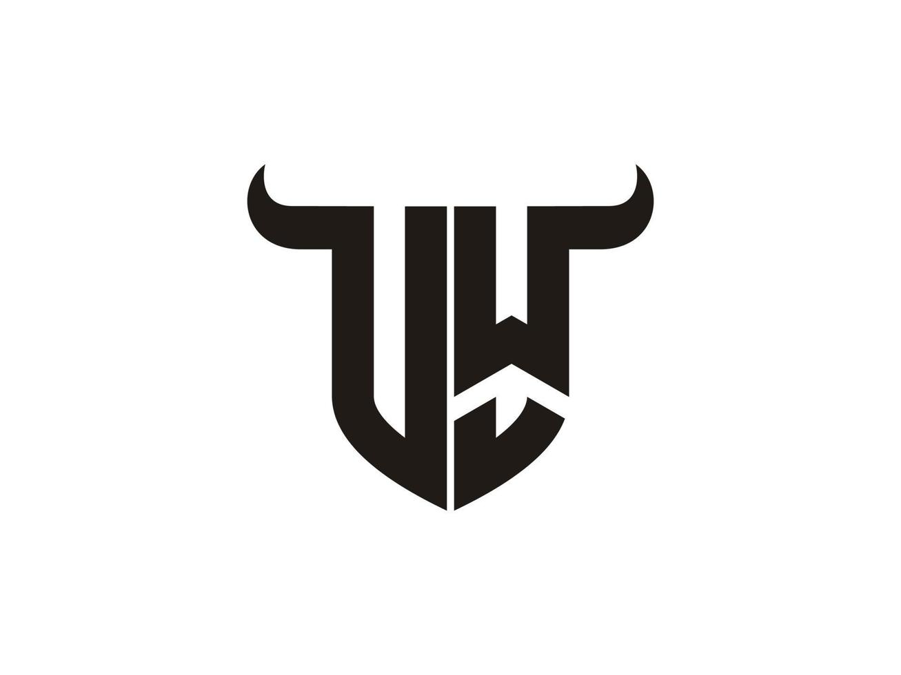 Initial VW Bull Logo Design. vector