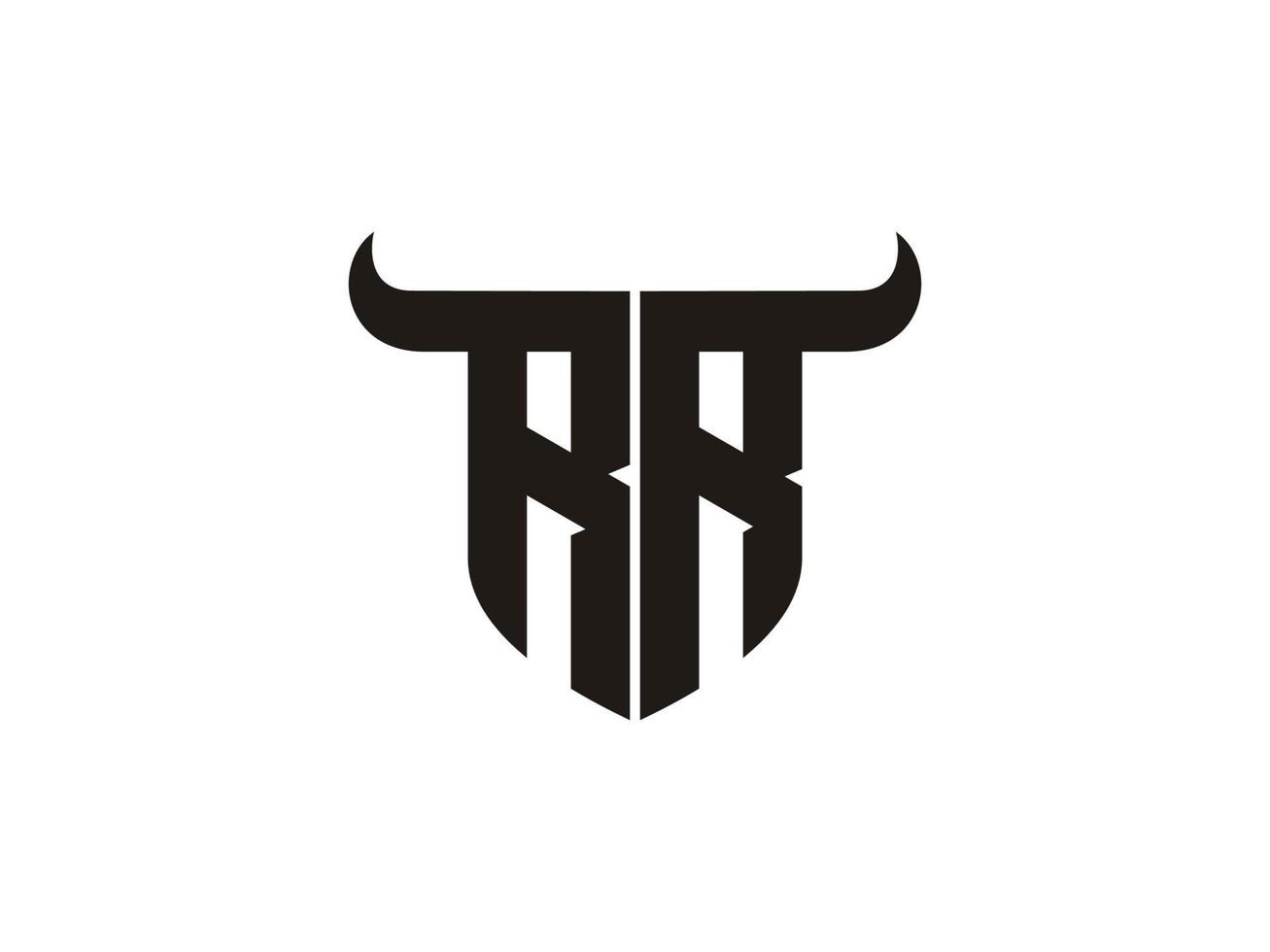 Initial RR Bull Logo Design. vector