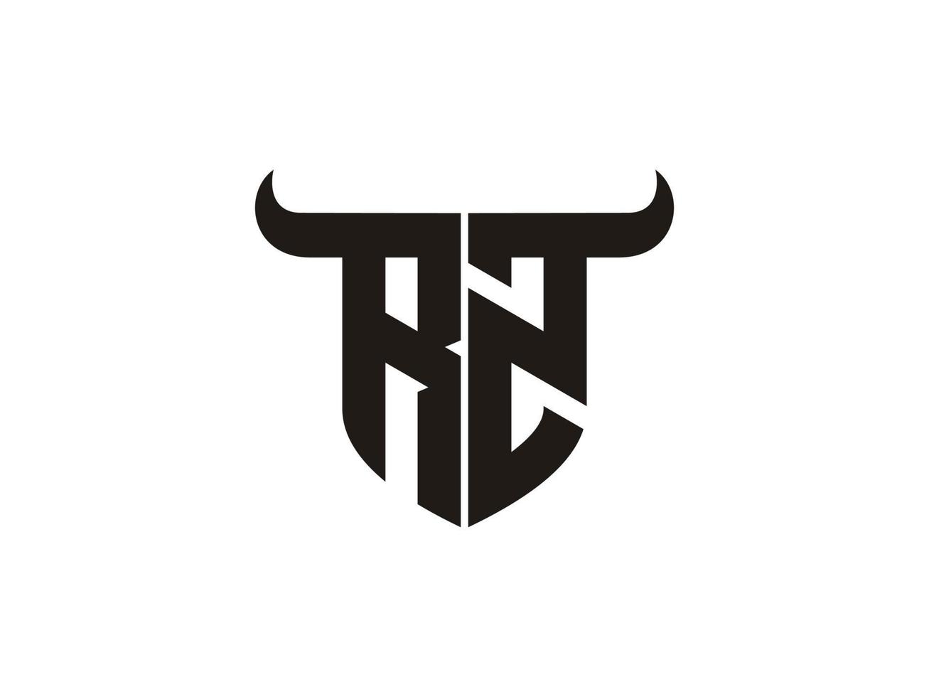 diseño inicial del logotipo del toro rz. vector