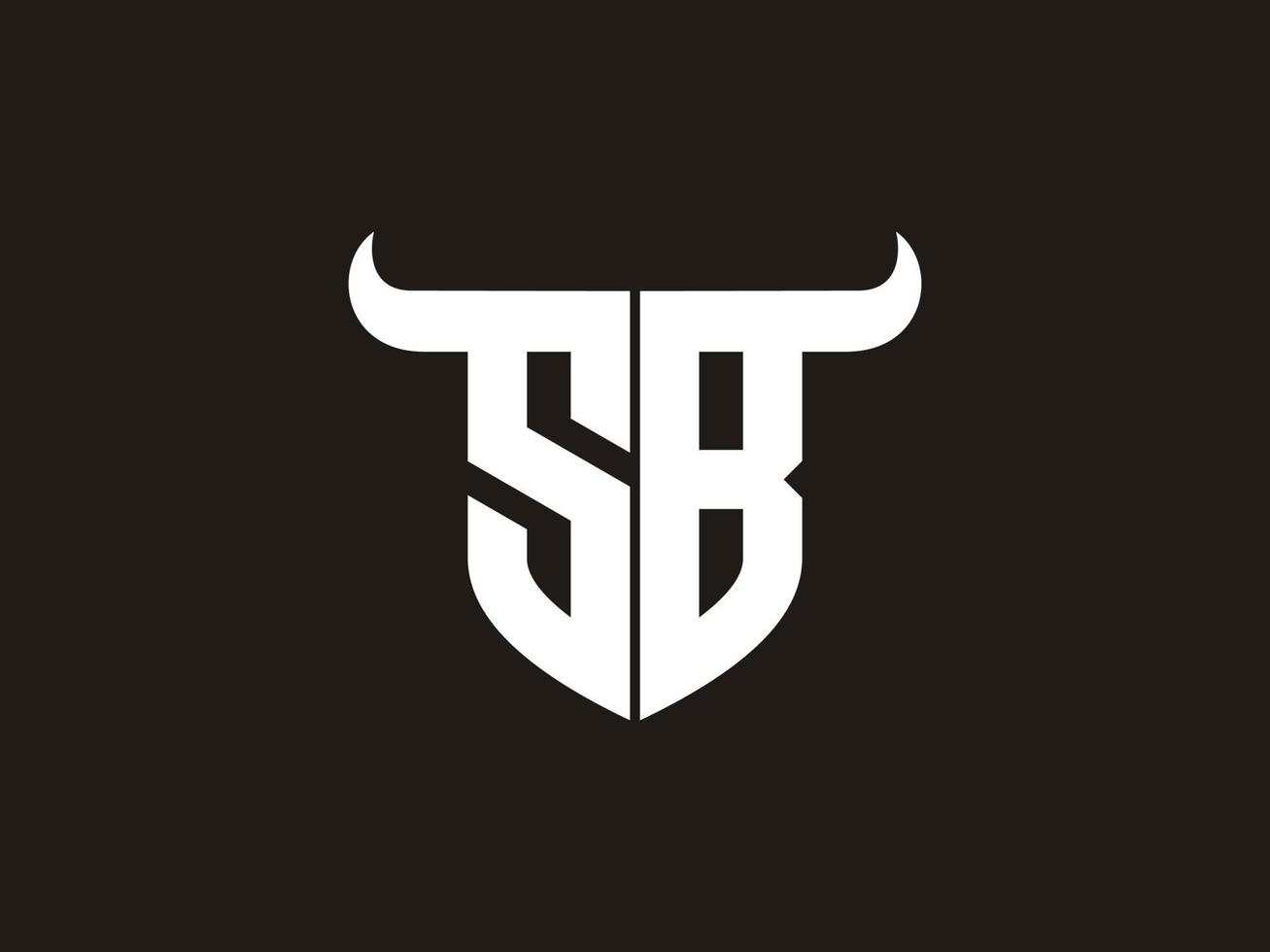 Initial SB Bull Logo Design. vector