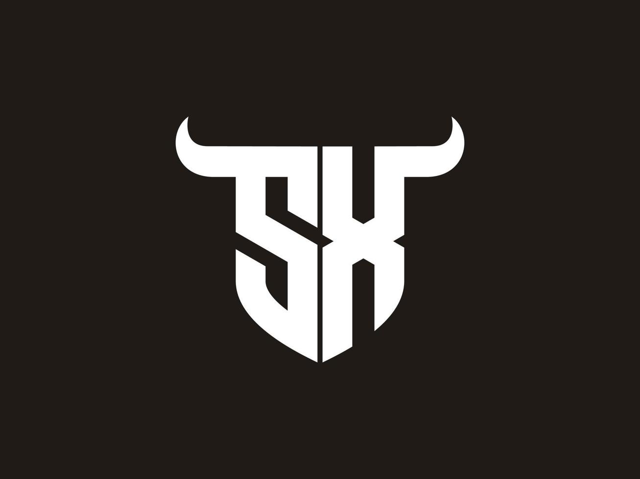 Initial SX Bull Logo Design. vector