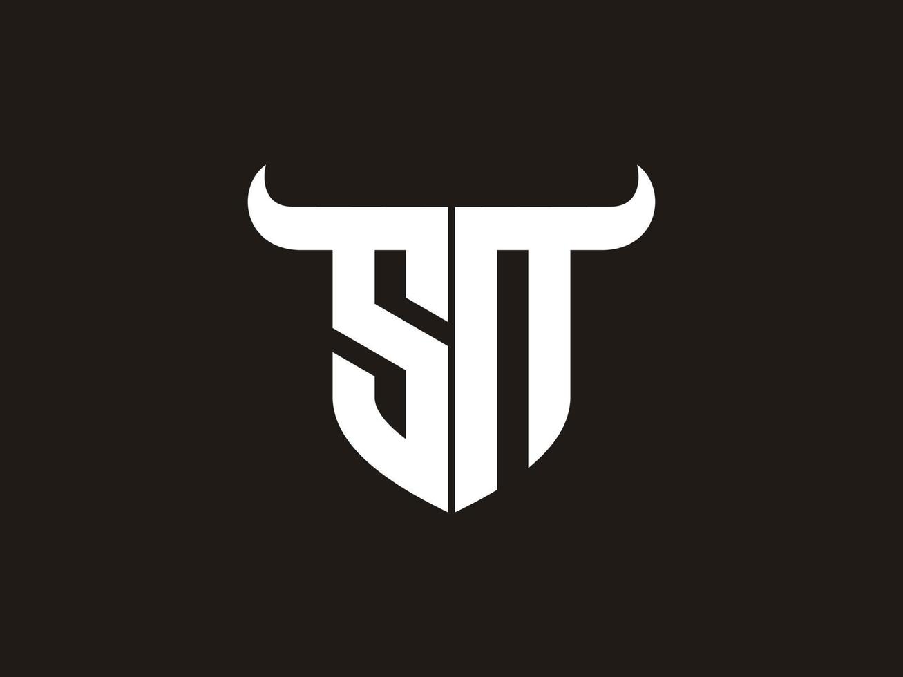 diseño inicial del logotipo del toro sn. vector