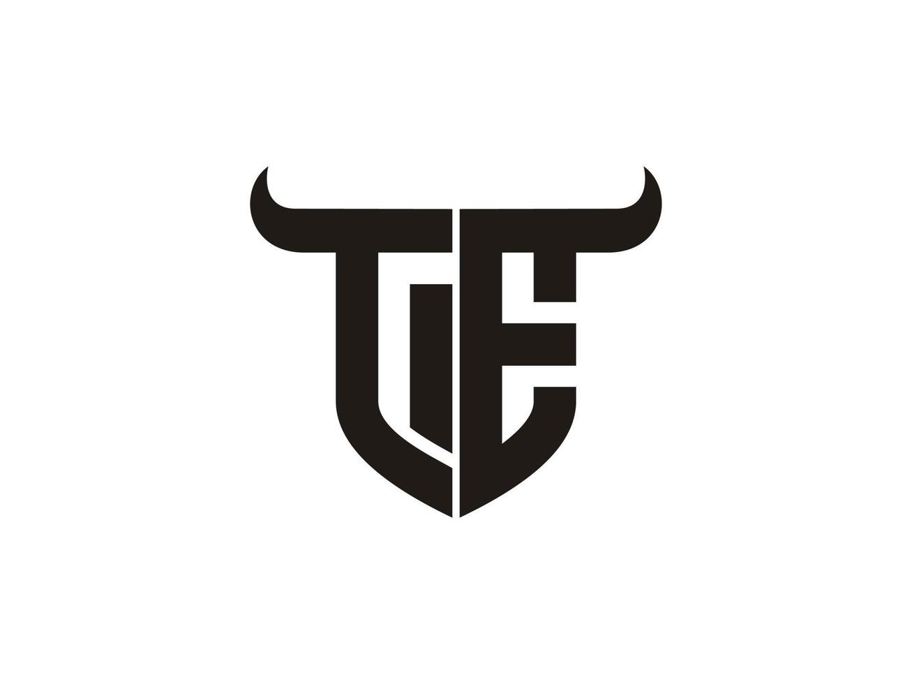 Initial TE Bull Logo Design. vector