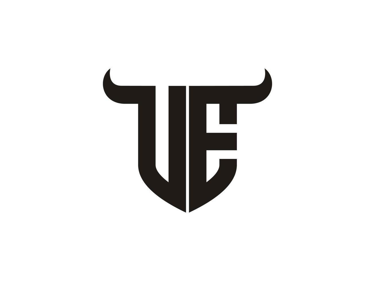 Initial VE Bull Logo Design. vector