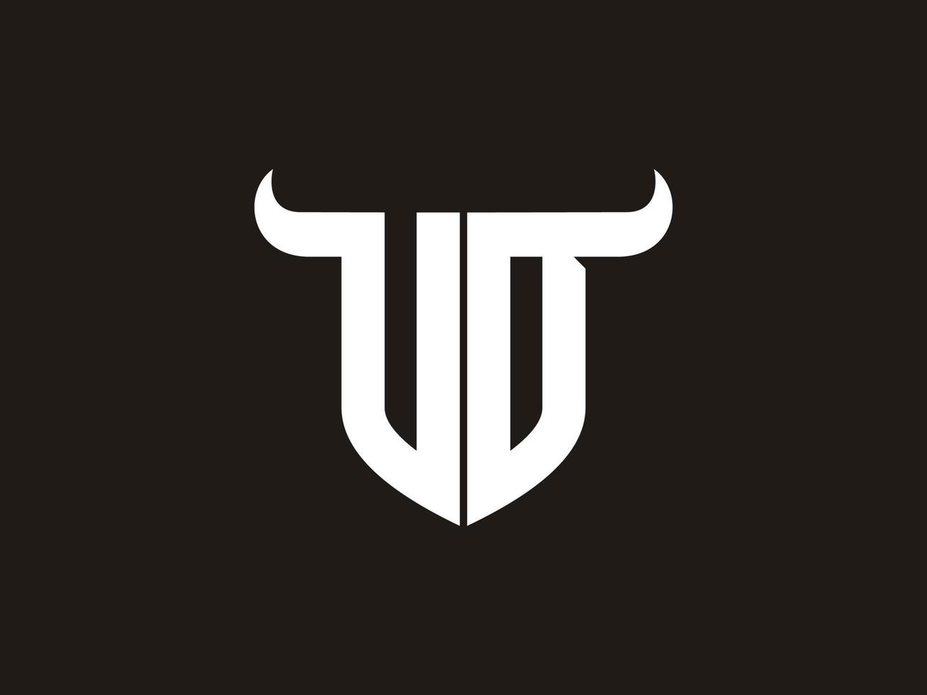 Initial VD Bull Logo Design. vector
