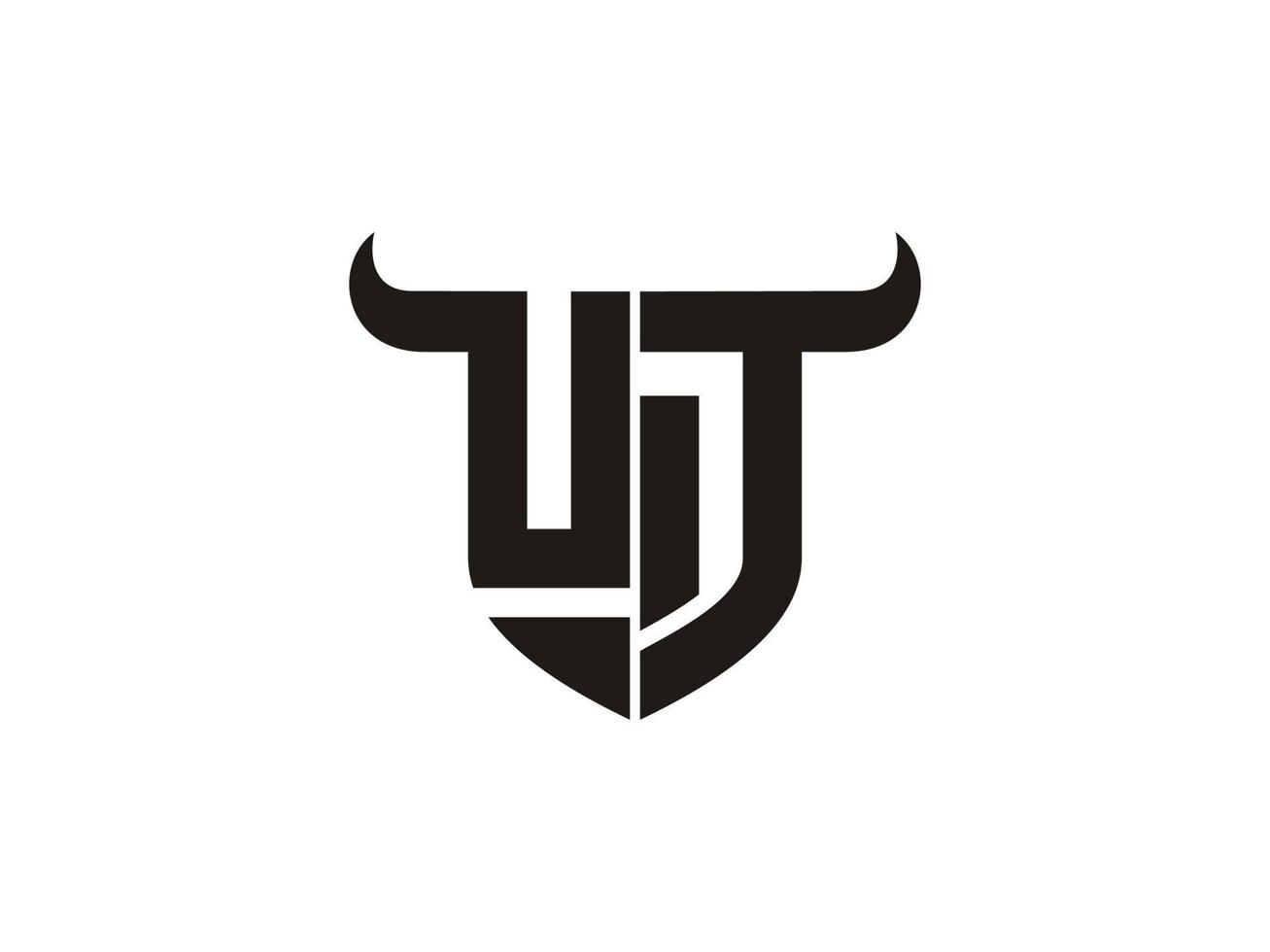 Initial UT Bull Logo Design. vector