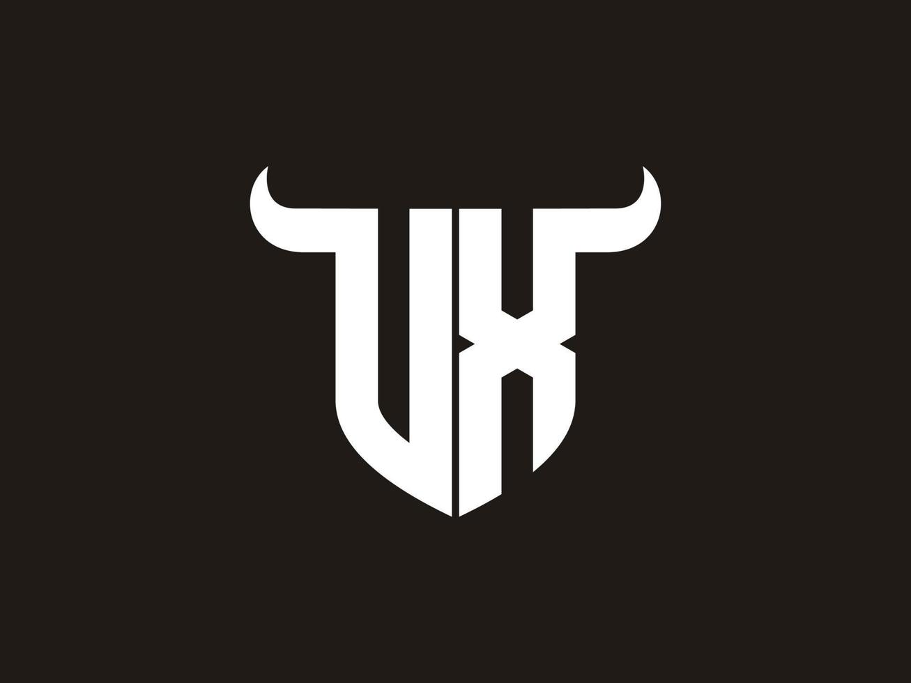 Initial VX Bull Logo Design. vector