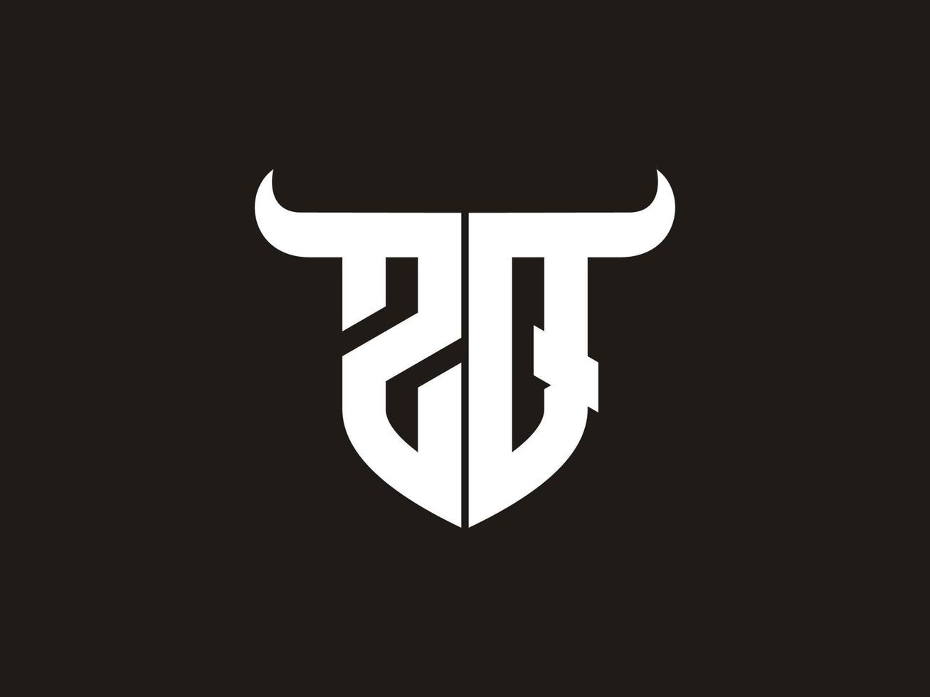 Initial ZQ Bull Logo Design. vector