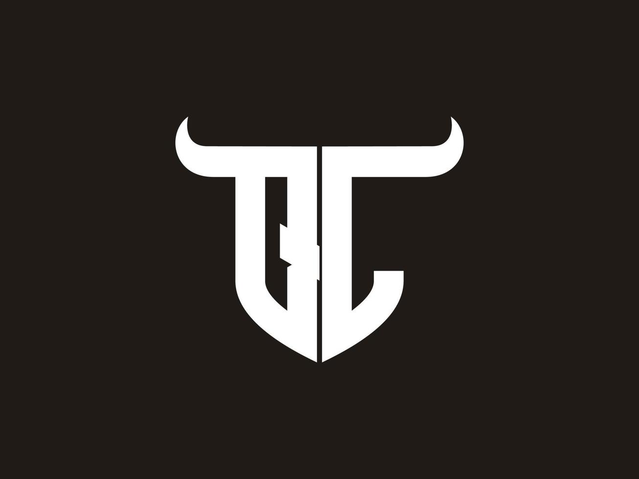 diseño inicial del logotipo del toro ql. vector