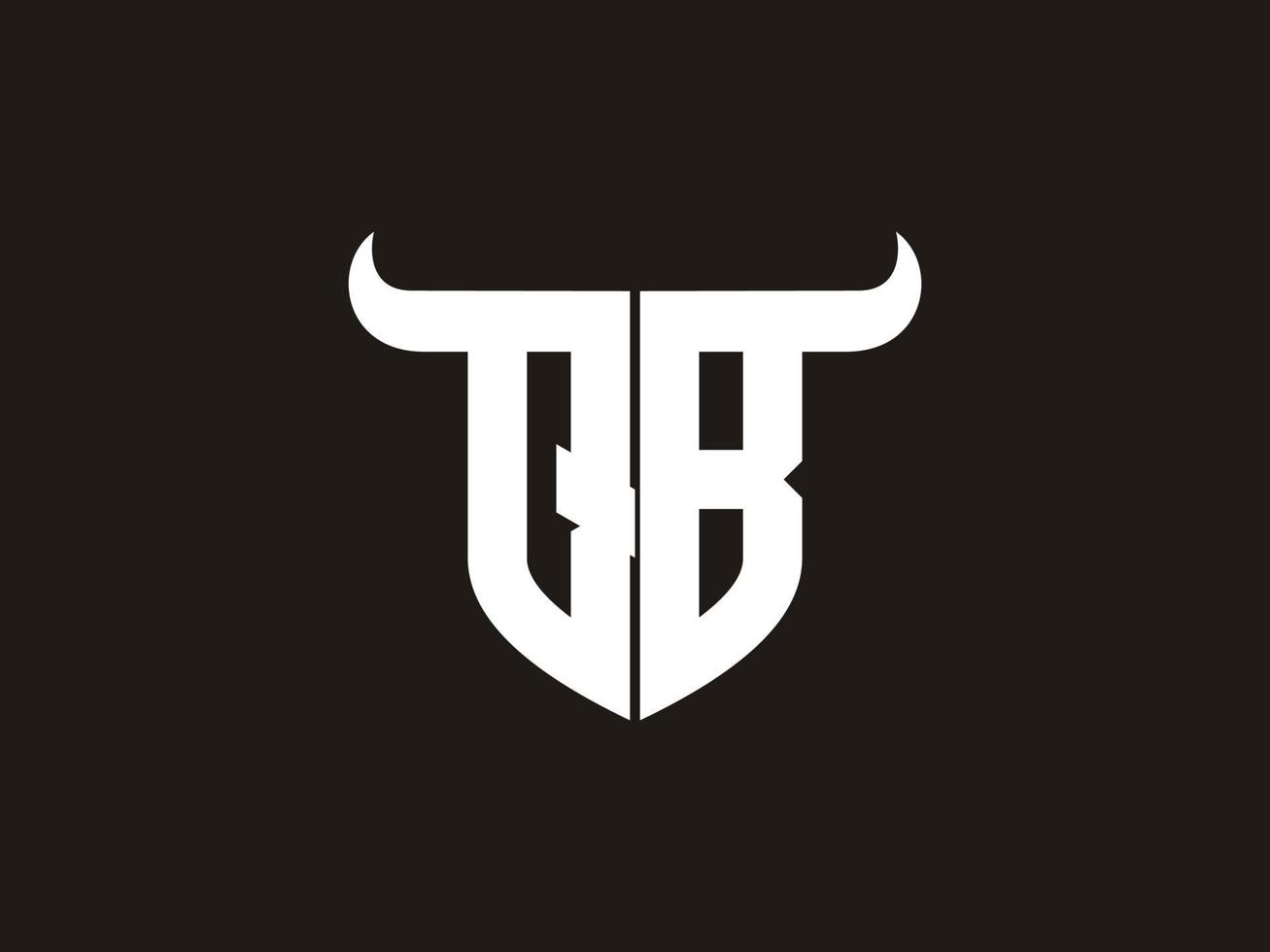 Initial QB Bull Logo Design. vector