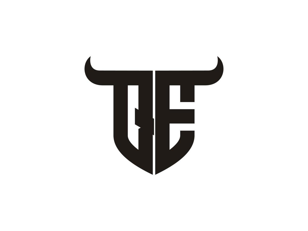 Initial QE Bull Logo Design. vector