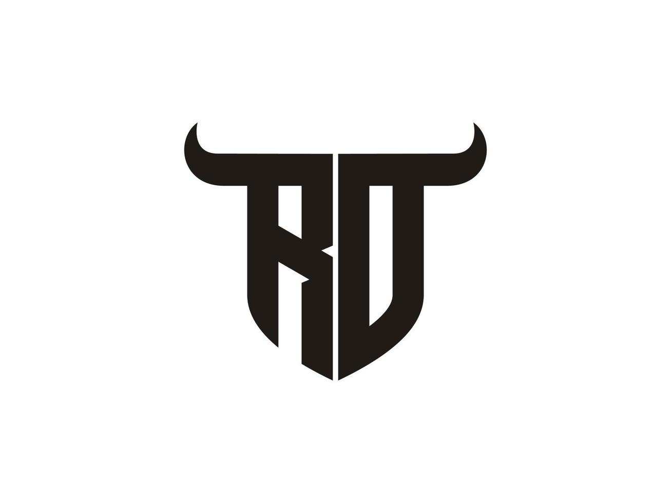 Initial RD Bull Logo Design. vector
