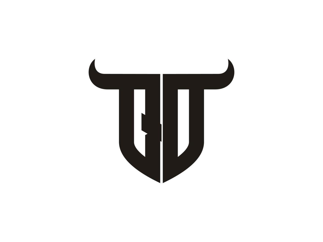 diseño inicial del logo del toro qo. vector